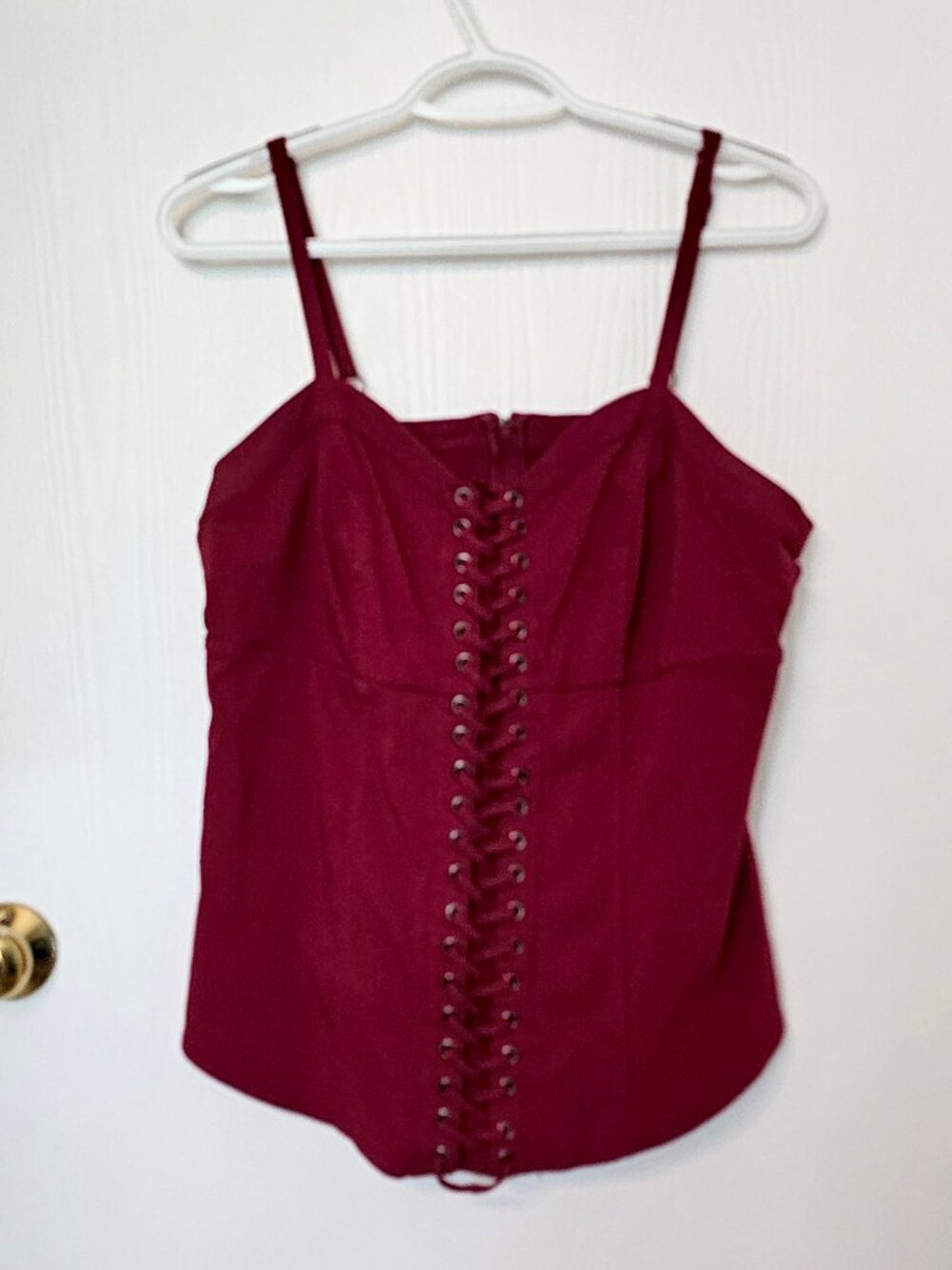 Torrid size 00X oxblood corset or bustier style sleeveless top